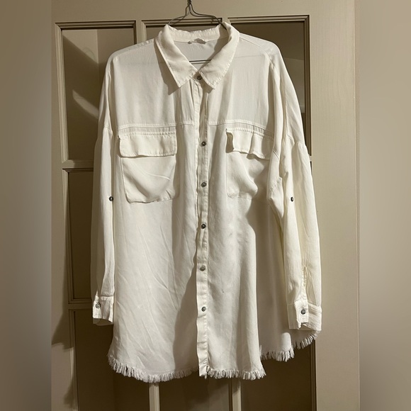 Chic Soul Tops - Chic Soul Cream Button-Up Blouse